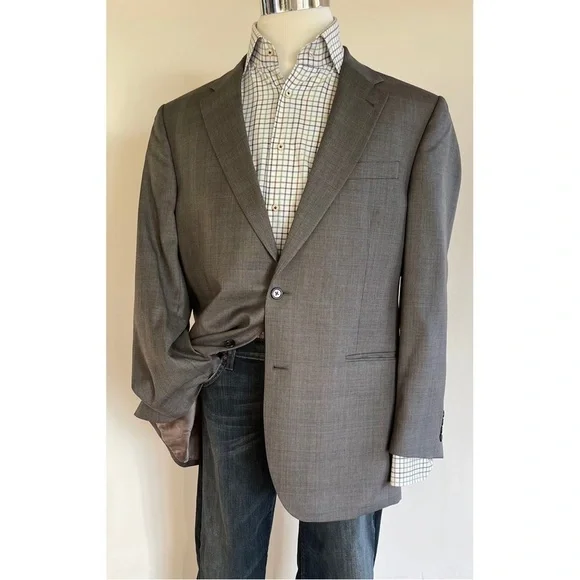 Jos A Bank Mens Sport Coat Blazer Sport Jacket Two Button Wool Silk Size 42 L